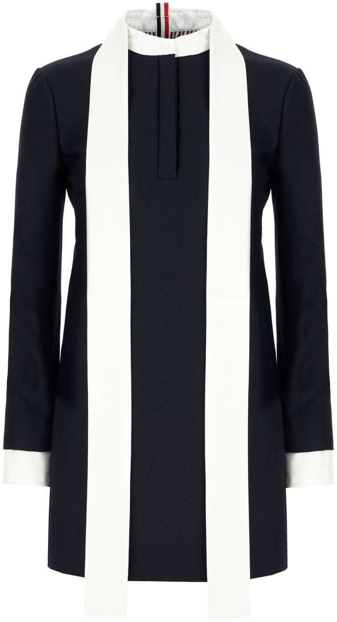 Thom Browne Thom Browne Navy blue wool dress Blauw