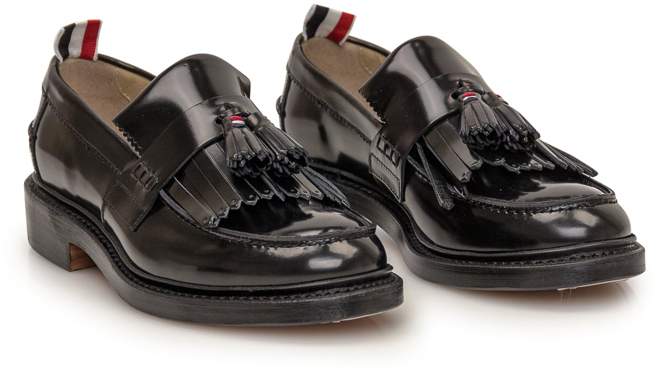 Thom Browne Mocassino in Nappa Kilt Zwart
