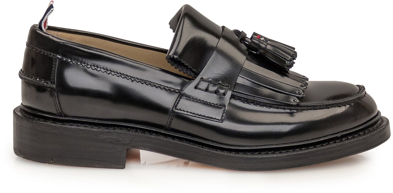 Thom Browne Mocassino in Nappa Kilt Zwart