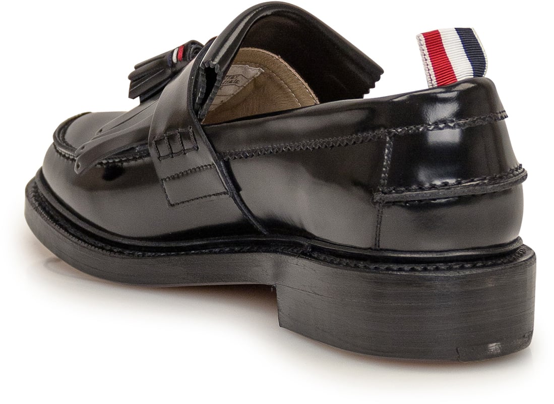 Thom Browne Mocassino in Nappa Kilt Zwart