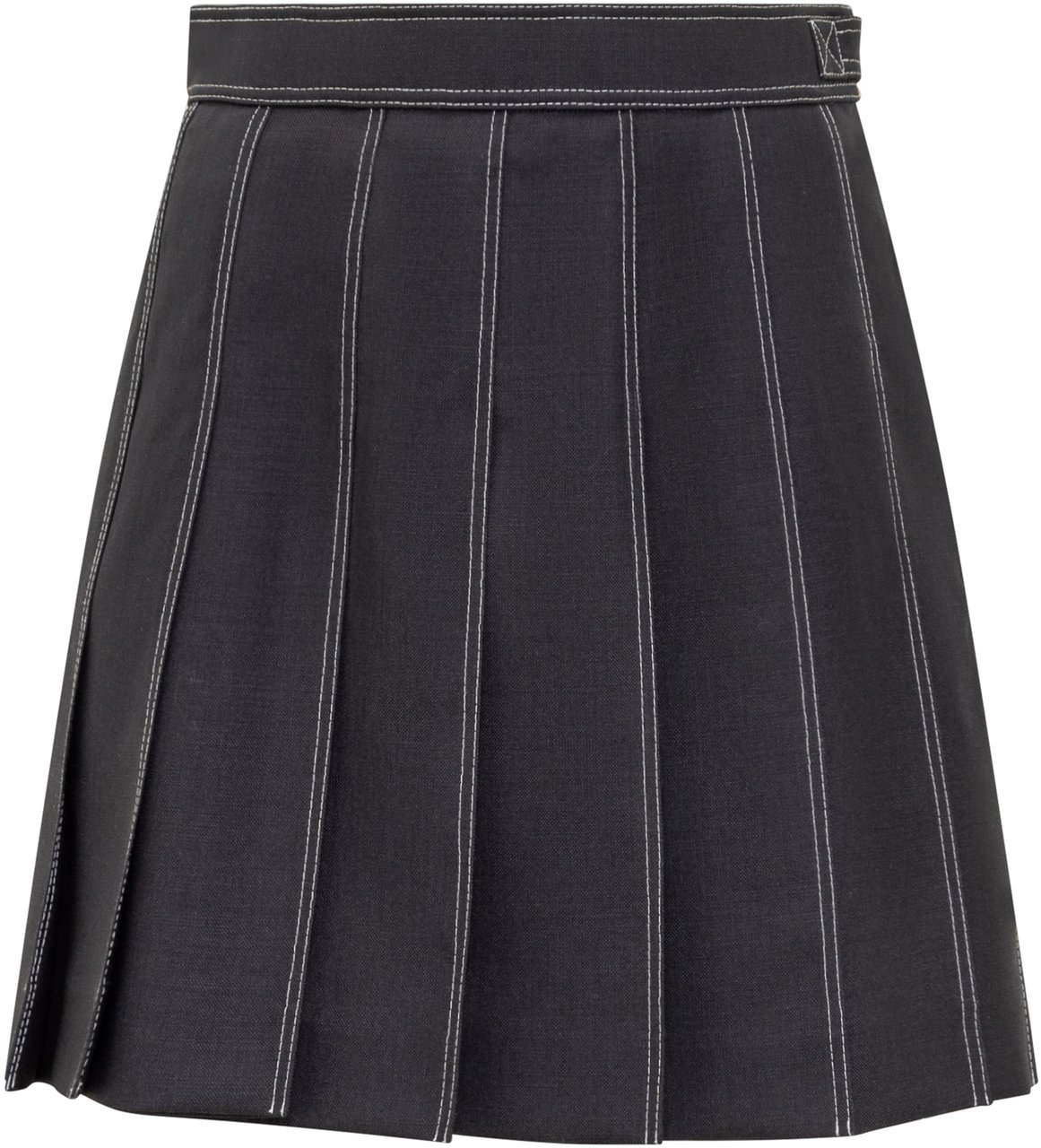 Thom Browne Mini Gonna a Pieghe. Donkergrijs