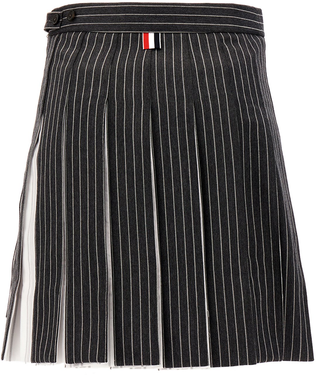 Thom Browne Thom Browne Embroidered wool mini skirt Zwart