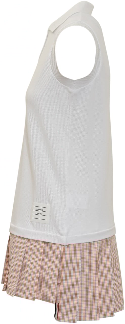 Thom Browne Abito Polo Plissettato RWB Wit