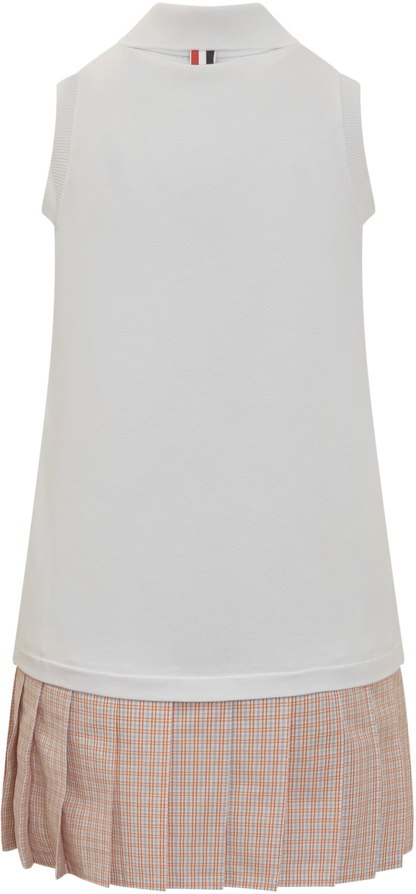 Thom Browne Abito Polo Plissettato RWB Wit