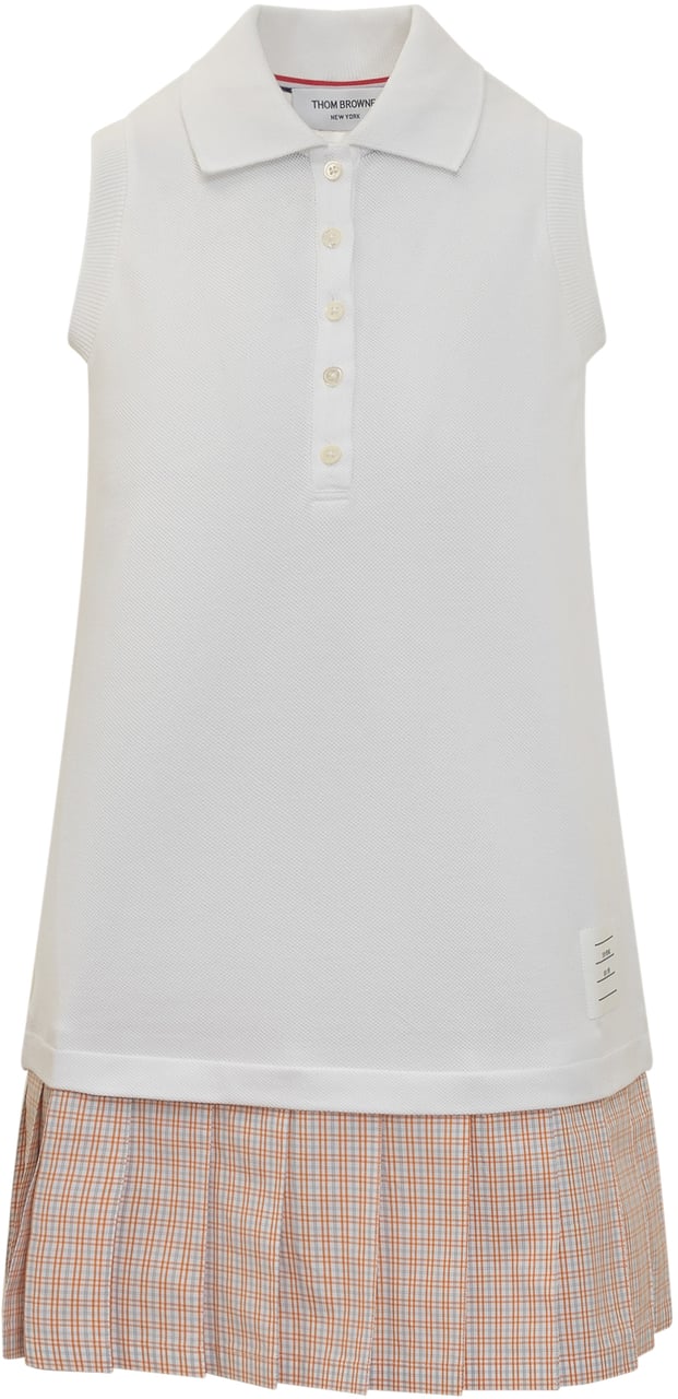 Thom Browne Abito Polo Plissettato RWB Wit
