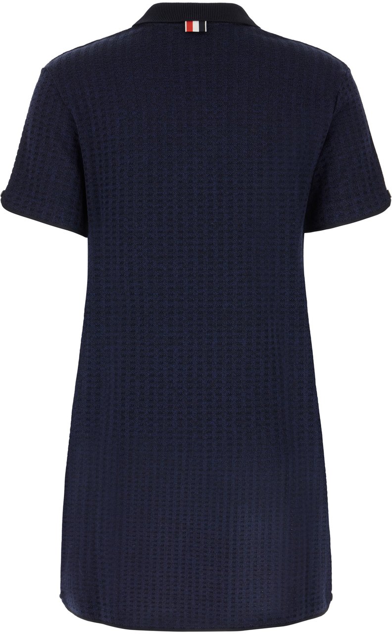 Thom Browne Thom Browne Navy blue cotton polo dress Blauw