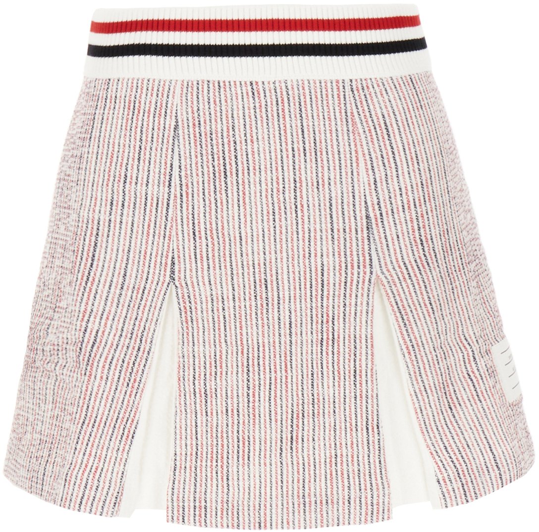 Thom Browne Thom Browne Embroidered stretch cotton blend mini skirt Divers