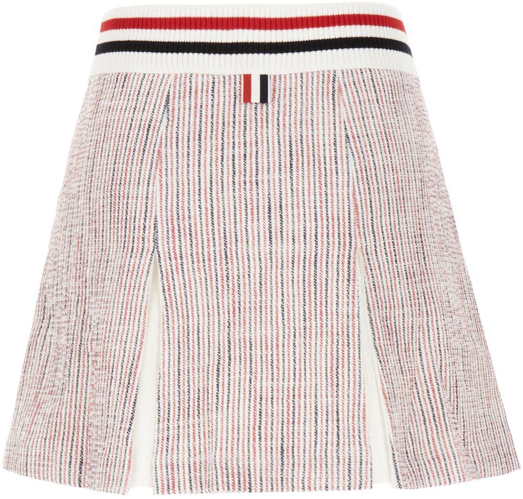 Thom Browne Thom Browne Embroidered stretch cotton blend mini skirt Divers