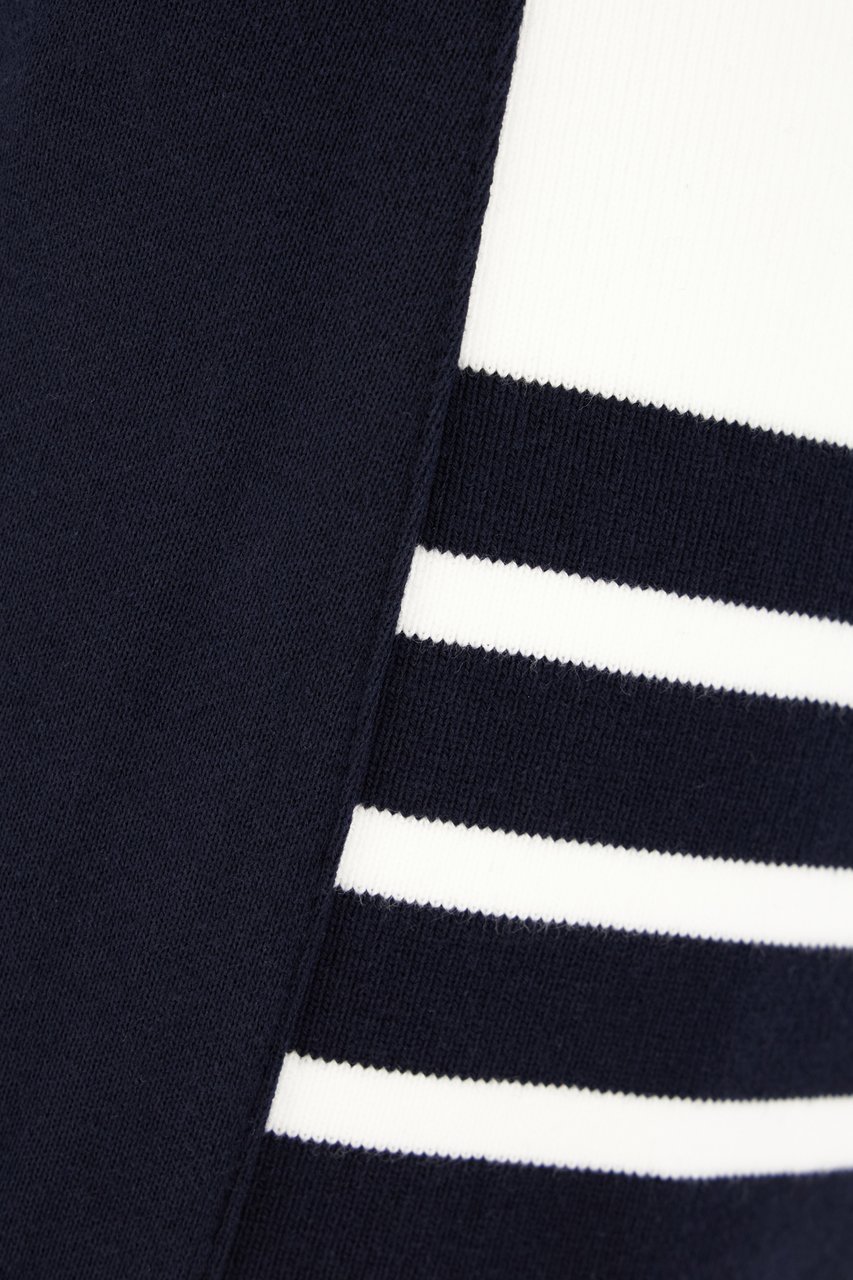 Thom Browne Navy blue cotton mini skirt Blauw