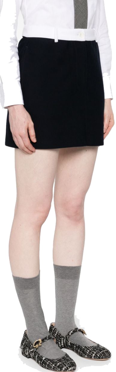 Thom Browne Thom Browne Midnight blue cotton mini skirt Blauw