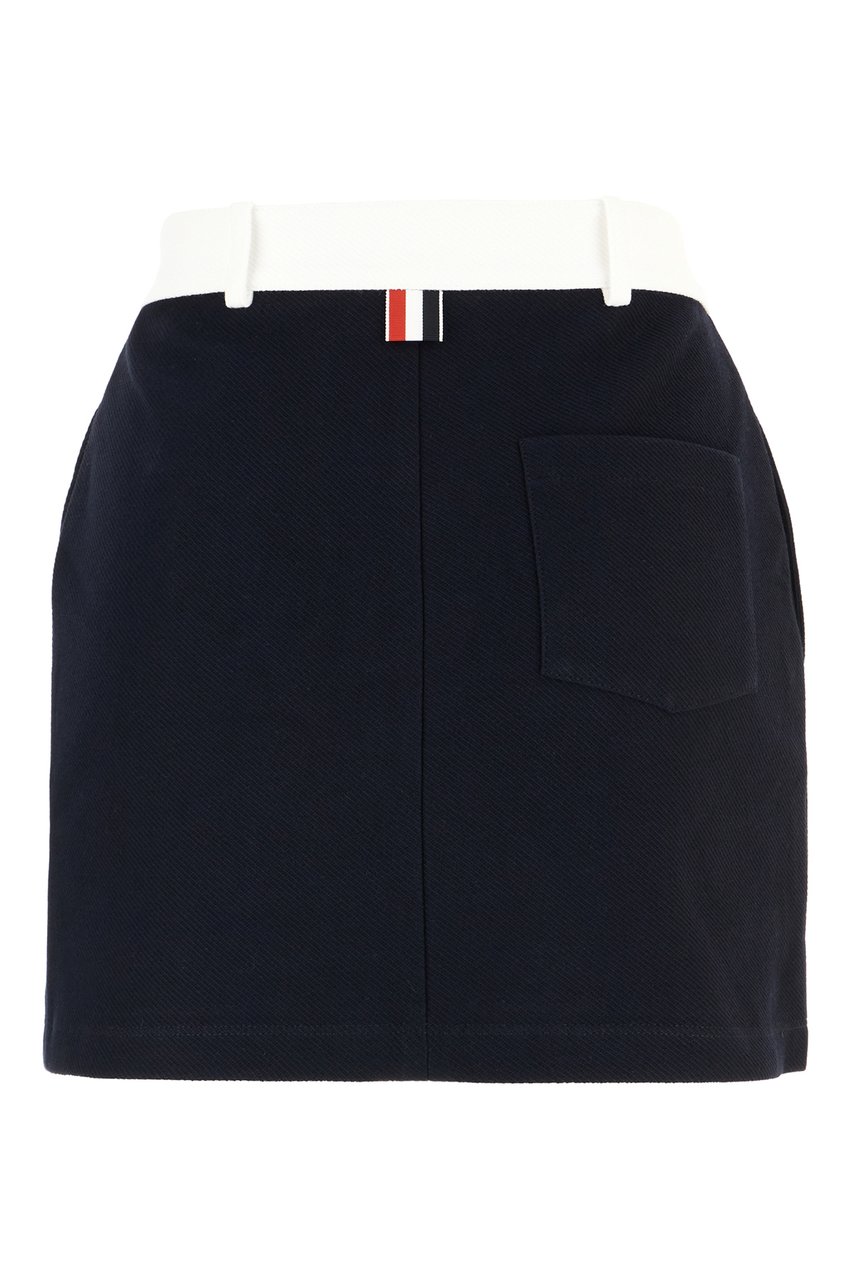 Thom Browne Thom Browne Midnight blue cotton mini skirt Blauw