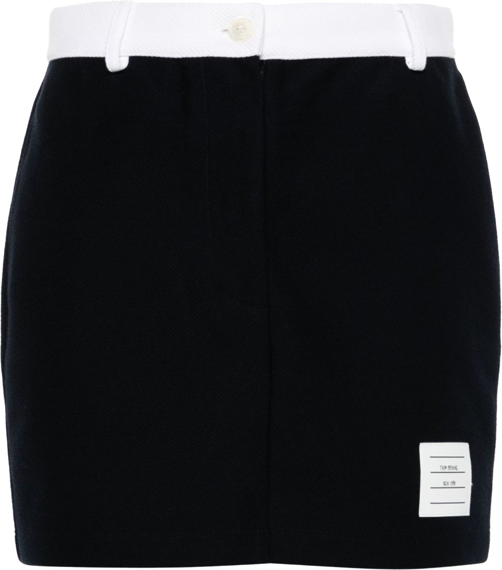Thom Browne Thom Browne Midnight blue cotton mini skirt Blauw