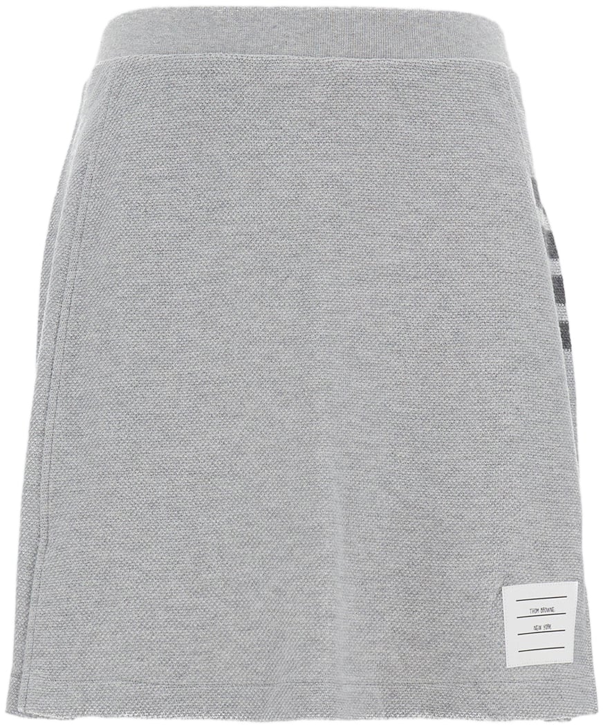 Thom Browne Pleated Milano Stitch Skirt with Signature Grosgrain Tab Grijs