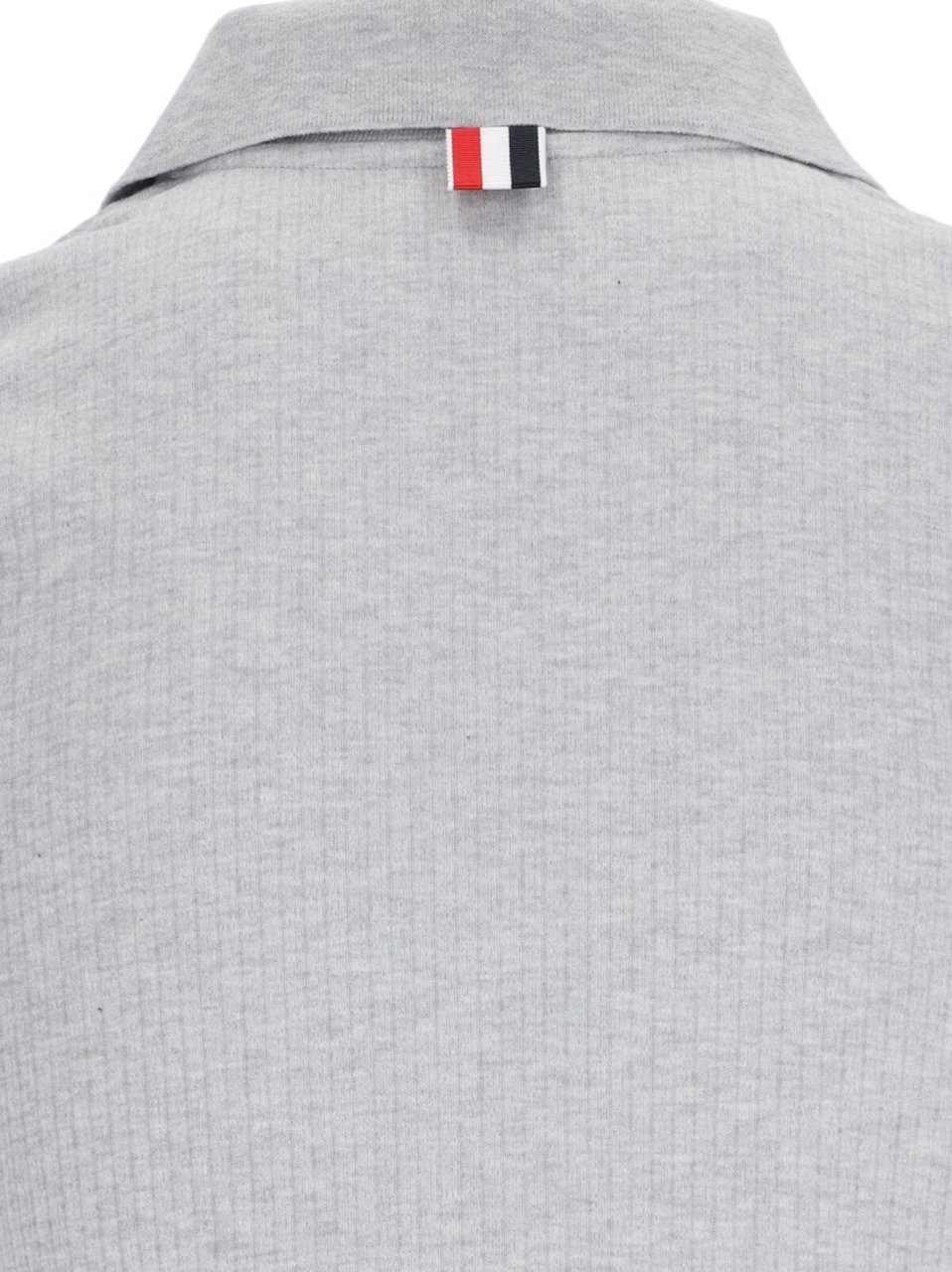 Thom Browne "Three Stripes" Knit Polo – Gray Grijs