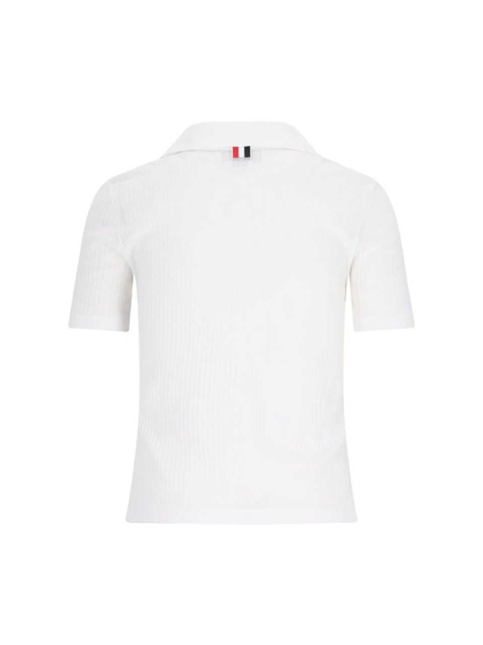 Thom Browne "Three Stripes" Knit Polo – White Wit