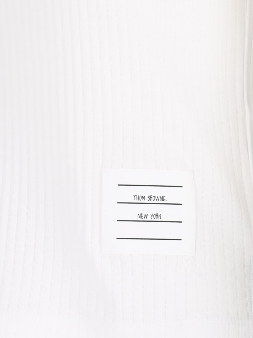 Thom Browne "Three Stripes" Knit Polo – White Wit