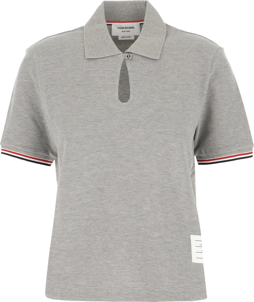 Thom Browne Grey piquet polo shirt Grijs