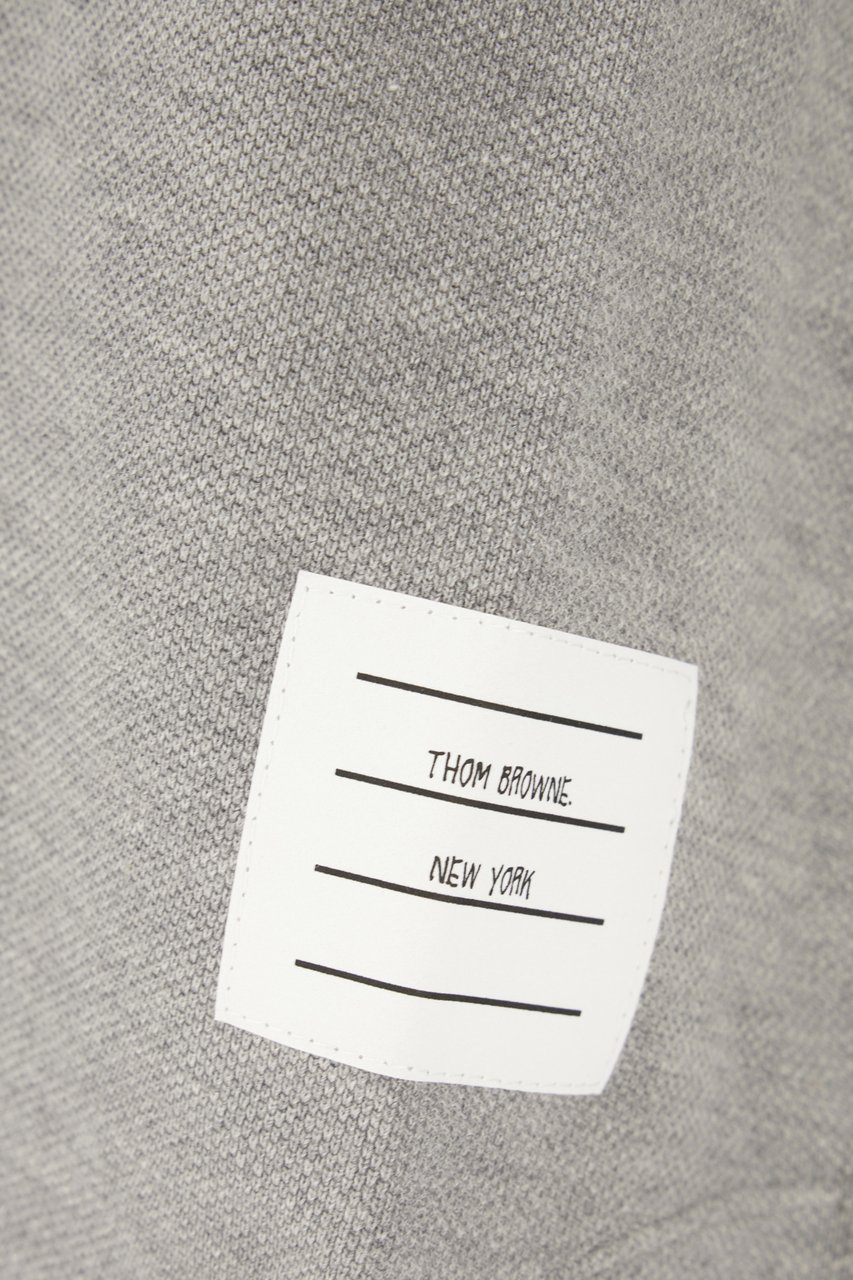 Thom Browne Grey piquet polo shirt Grijs