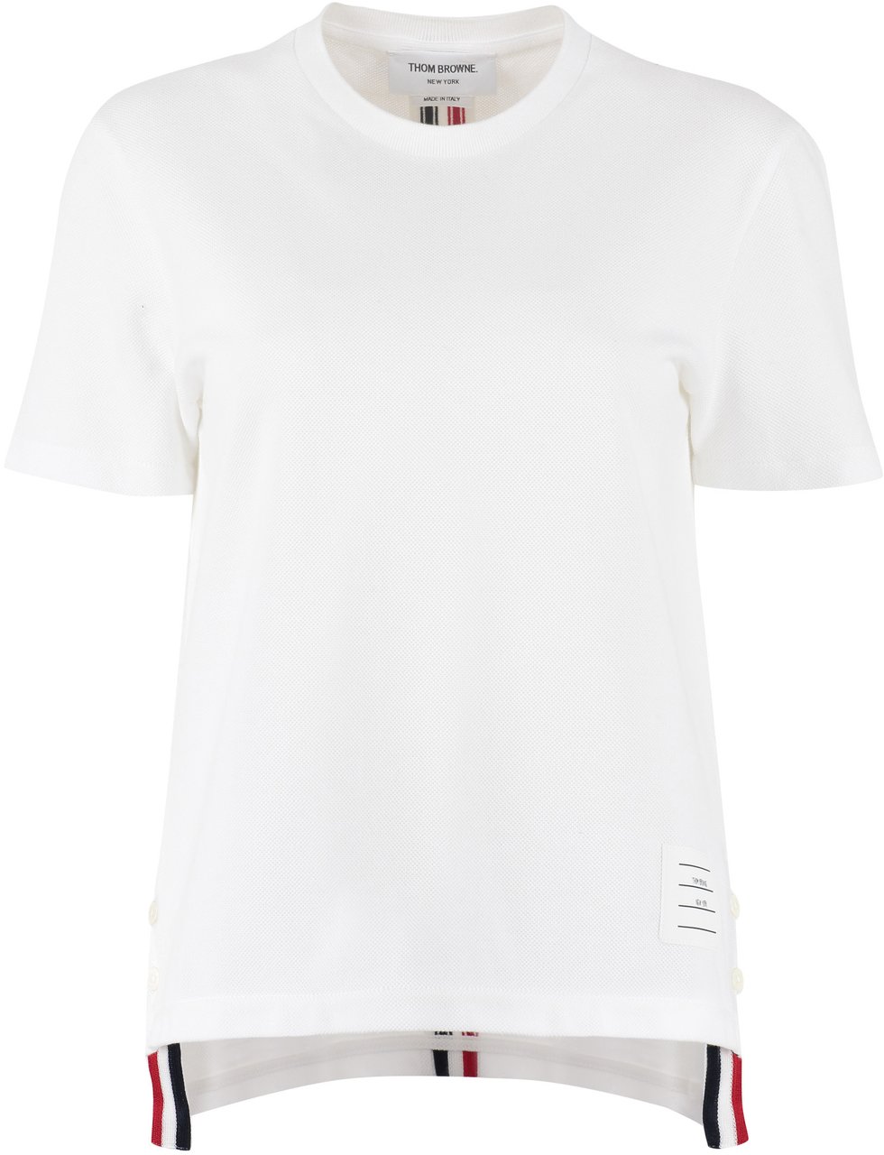 Thom Browne Cotton piqué t-shirt Wit
