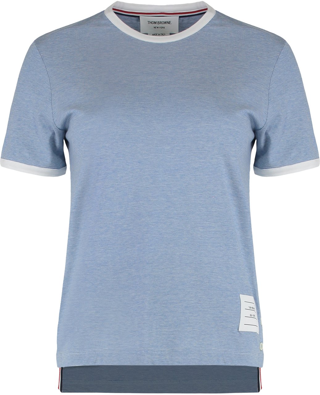 Thom Browne Cotton T-shirt Lichtblauw
