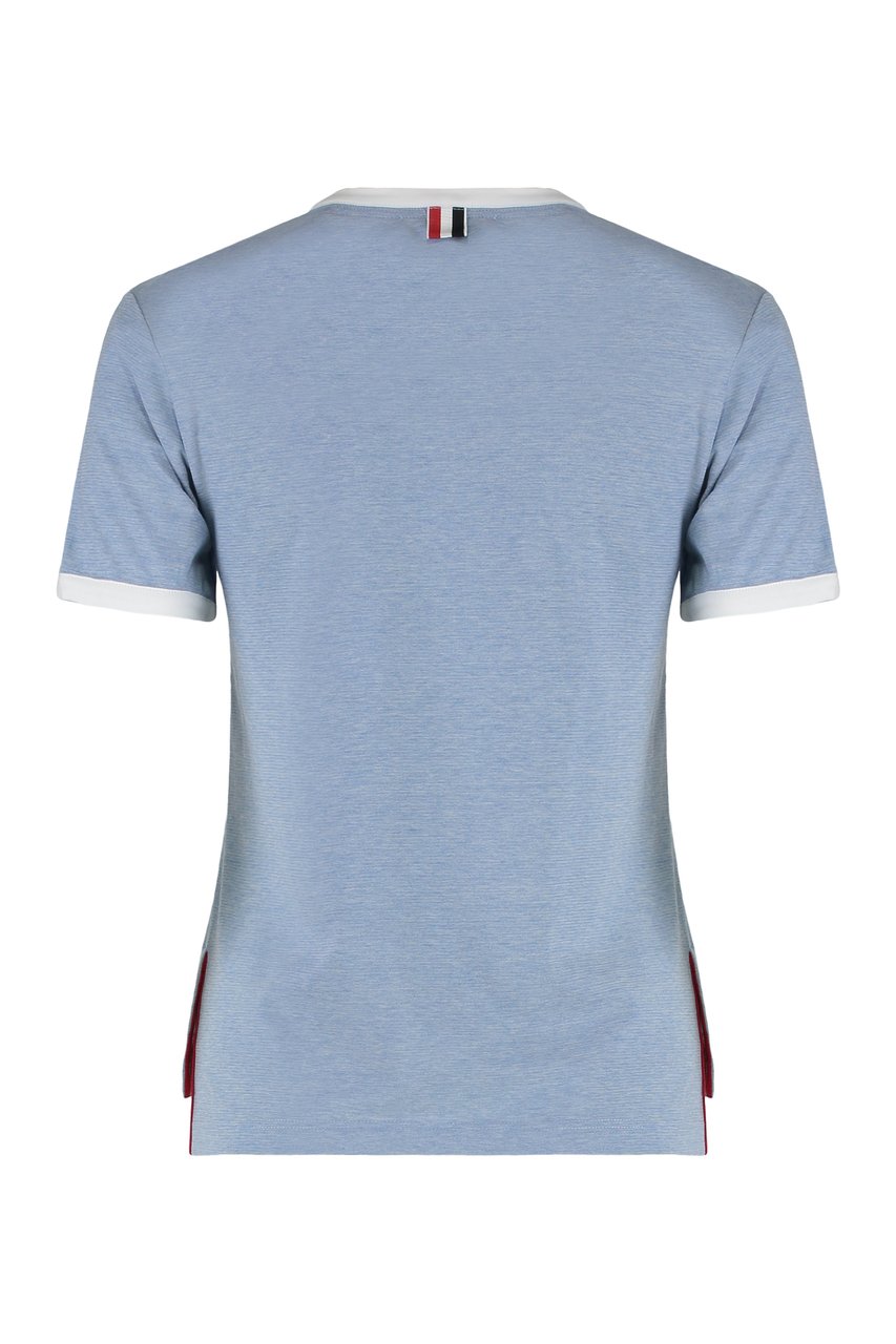 Thom Browne Cotton T-shirt Lichtblauw