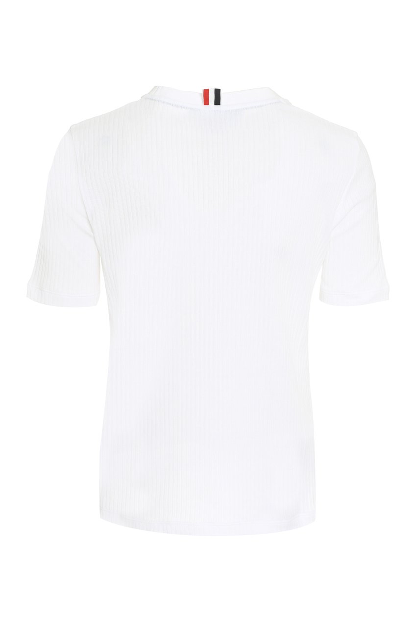 Thom Browne Cotton knit T-shirt Wit