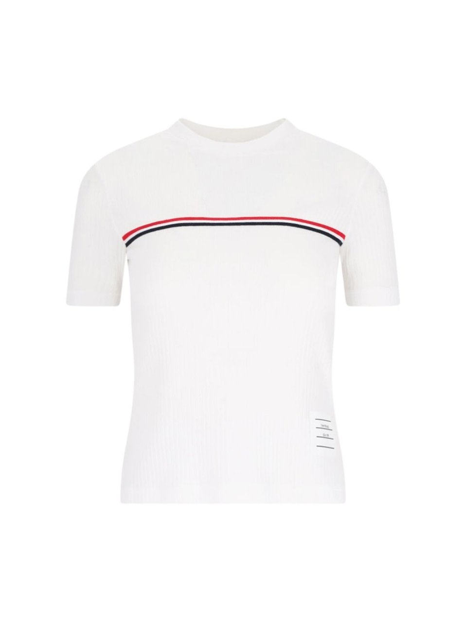 Thom Browne "Three Stripes" Logo T-Shirt – White Wit