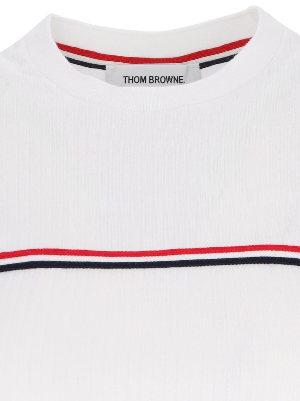 Thom Browne "Three Stripes" Logo T-Shirt – White Wit