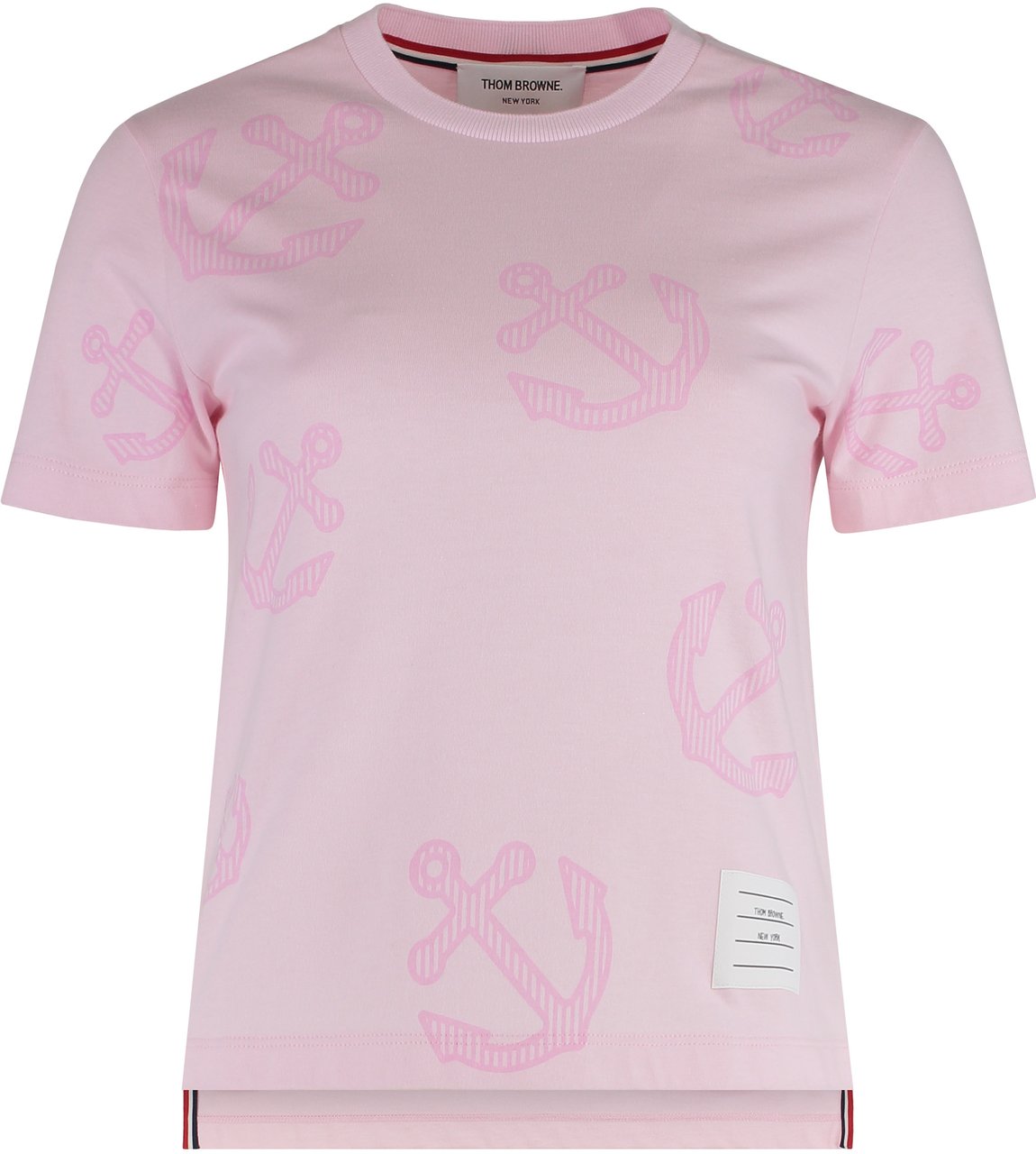 Thom Browne Cotton crew-neck T-shirt Roze