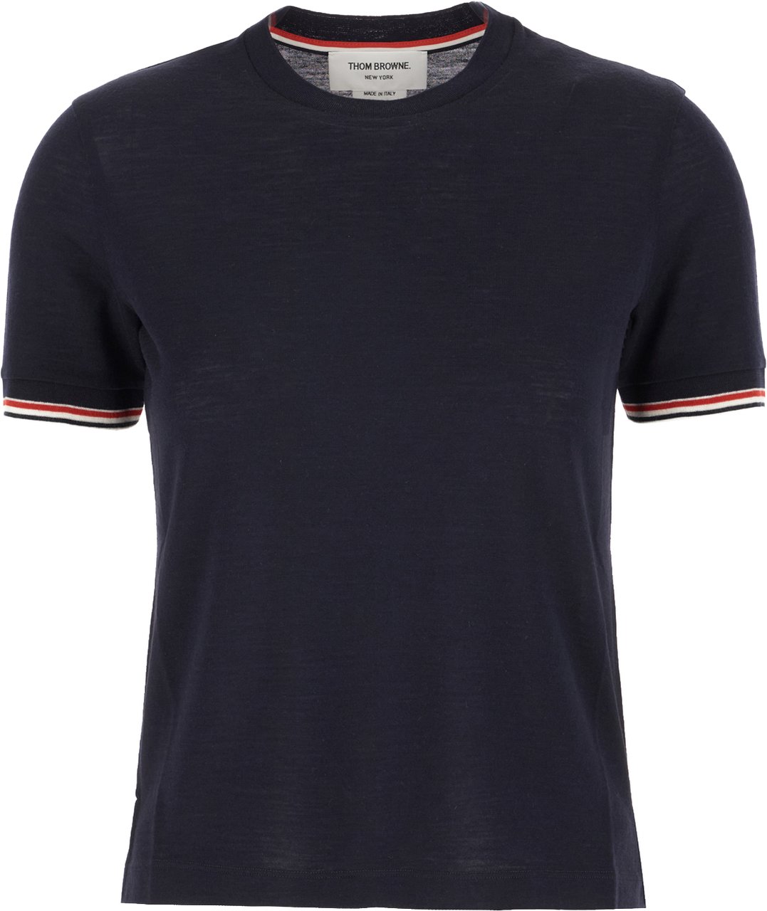 Thom Browne Blue navy wool blend t-shirt Blauw