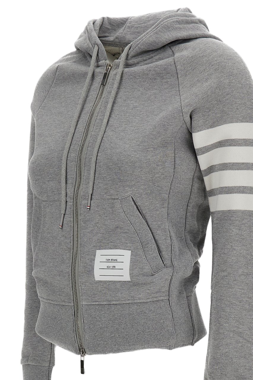 Thom Browne Light Grey Classic Loopback 4-Bar Hoodie Grijs
