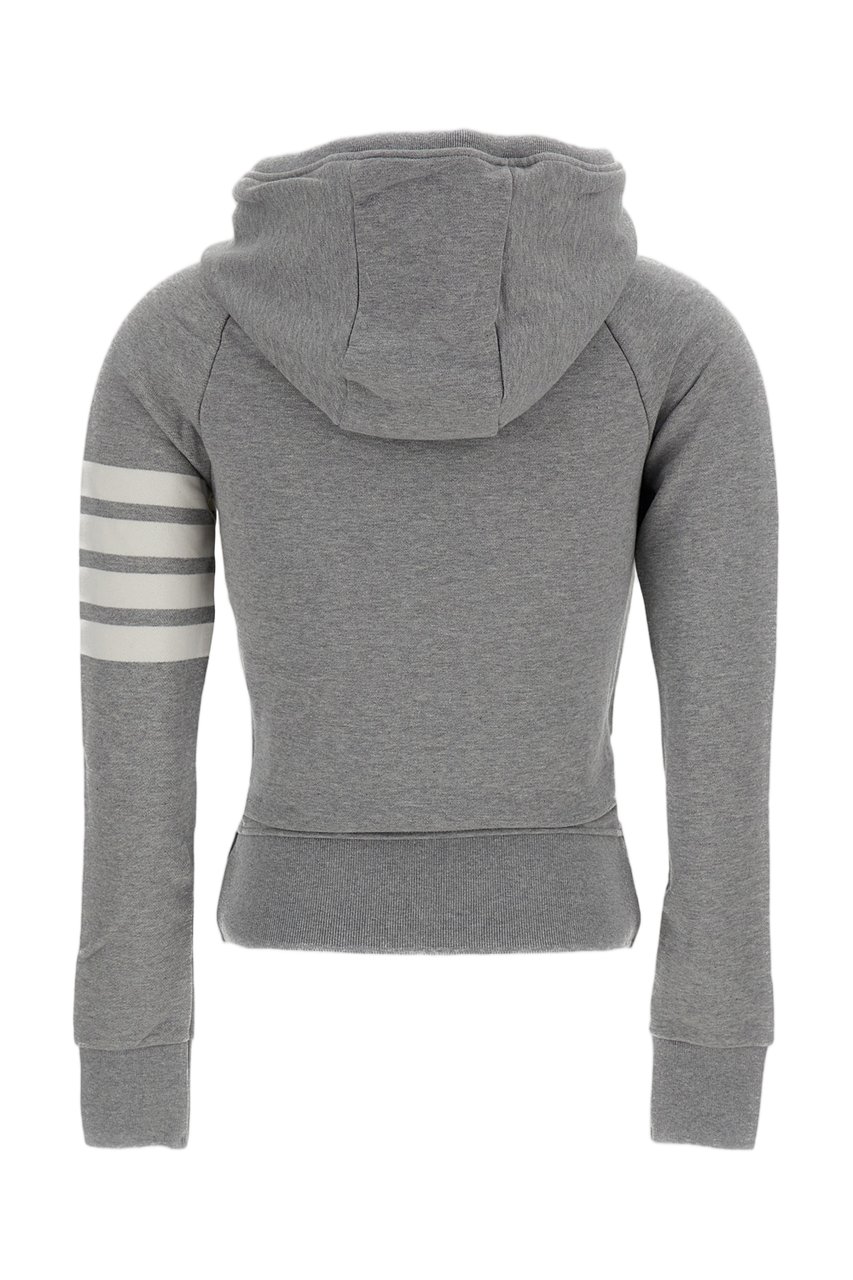 Thom Browne Light Grey Classic Loopback 4-Bar Hoodie Grijs