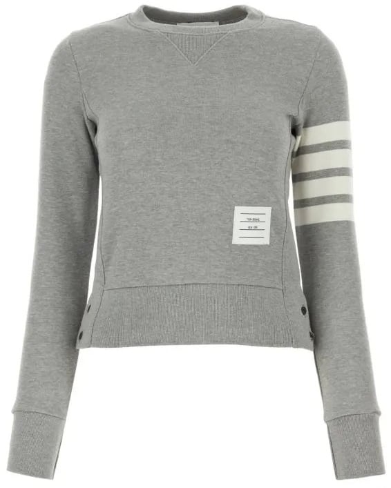 Thom Browne Thom Browne Melange grey cotton sweatshirt Grijs