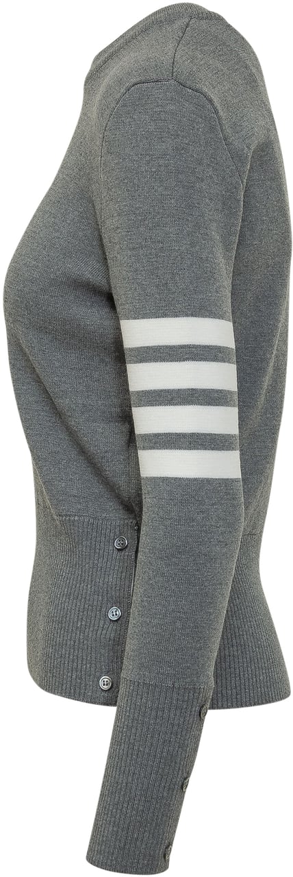 Thom Browne Pullover Punto Milano Con Quattro Bande Donkergrijs