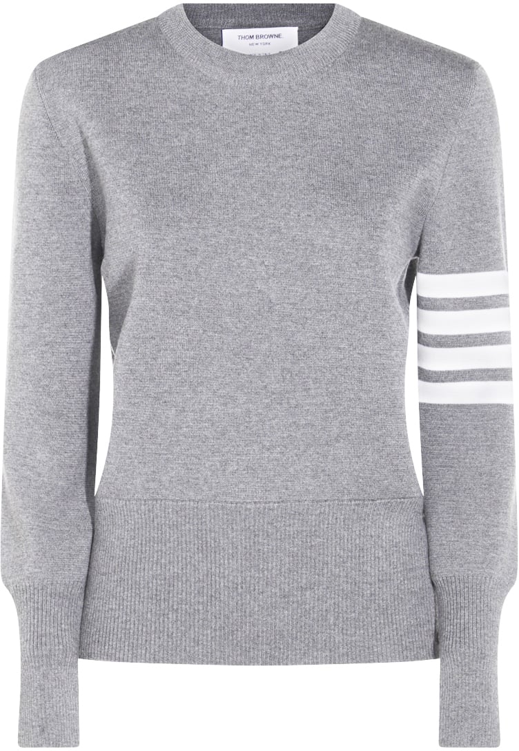 Thom Browne Dark Grey Wool Knitwear Grijs