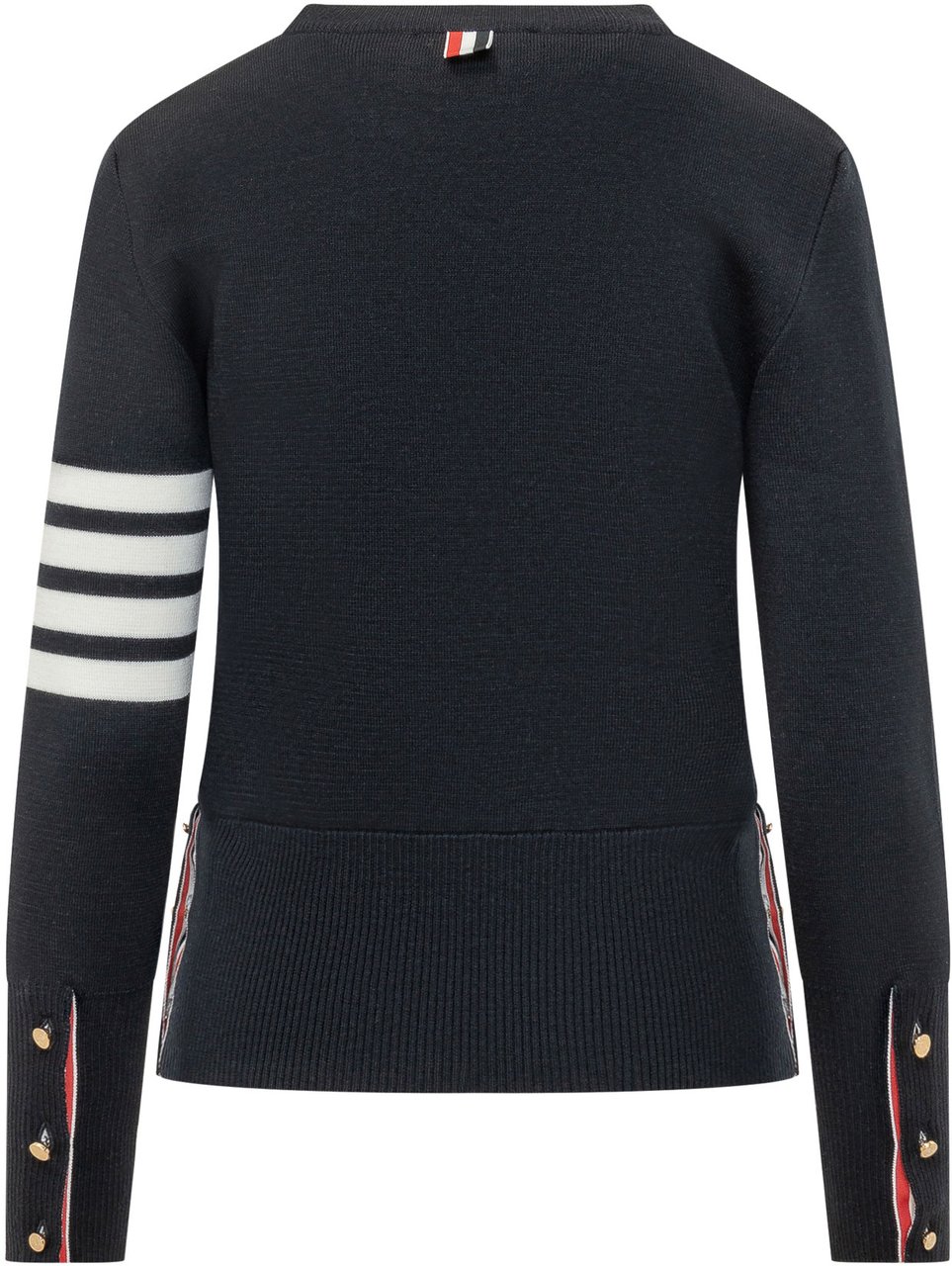 Thom Browne Pullover Punto Milano Con Quattro Bande Zwart