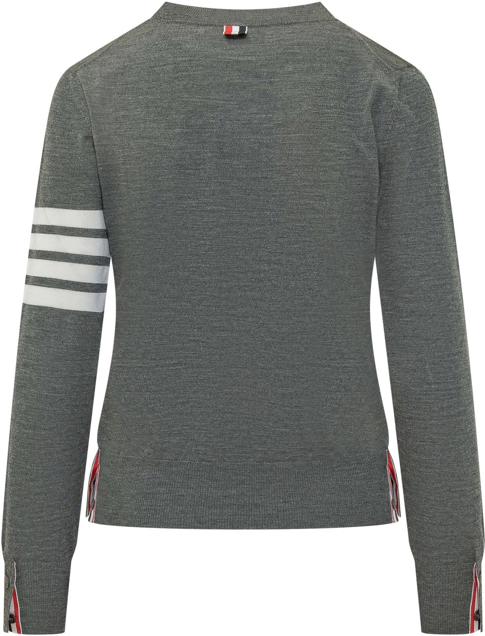Thom Browne Pullover Relaxed Fit Con Quattro Bande Donkergrijs