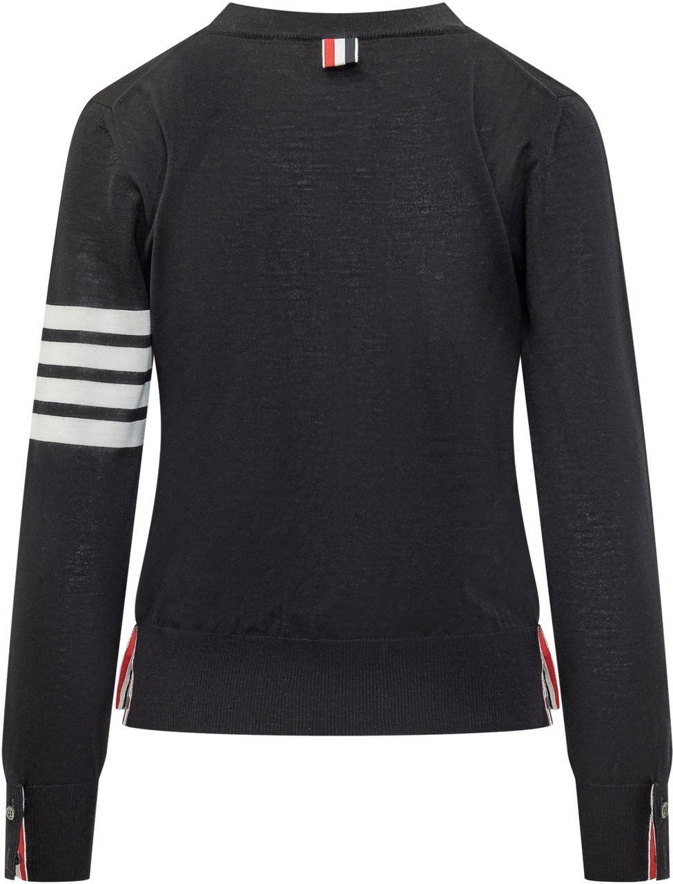 Thom Browne Pullover Relaxed Fit Con Quattro Bande Zwart