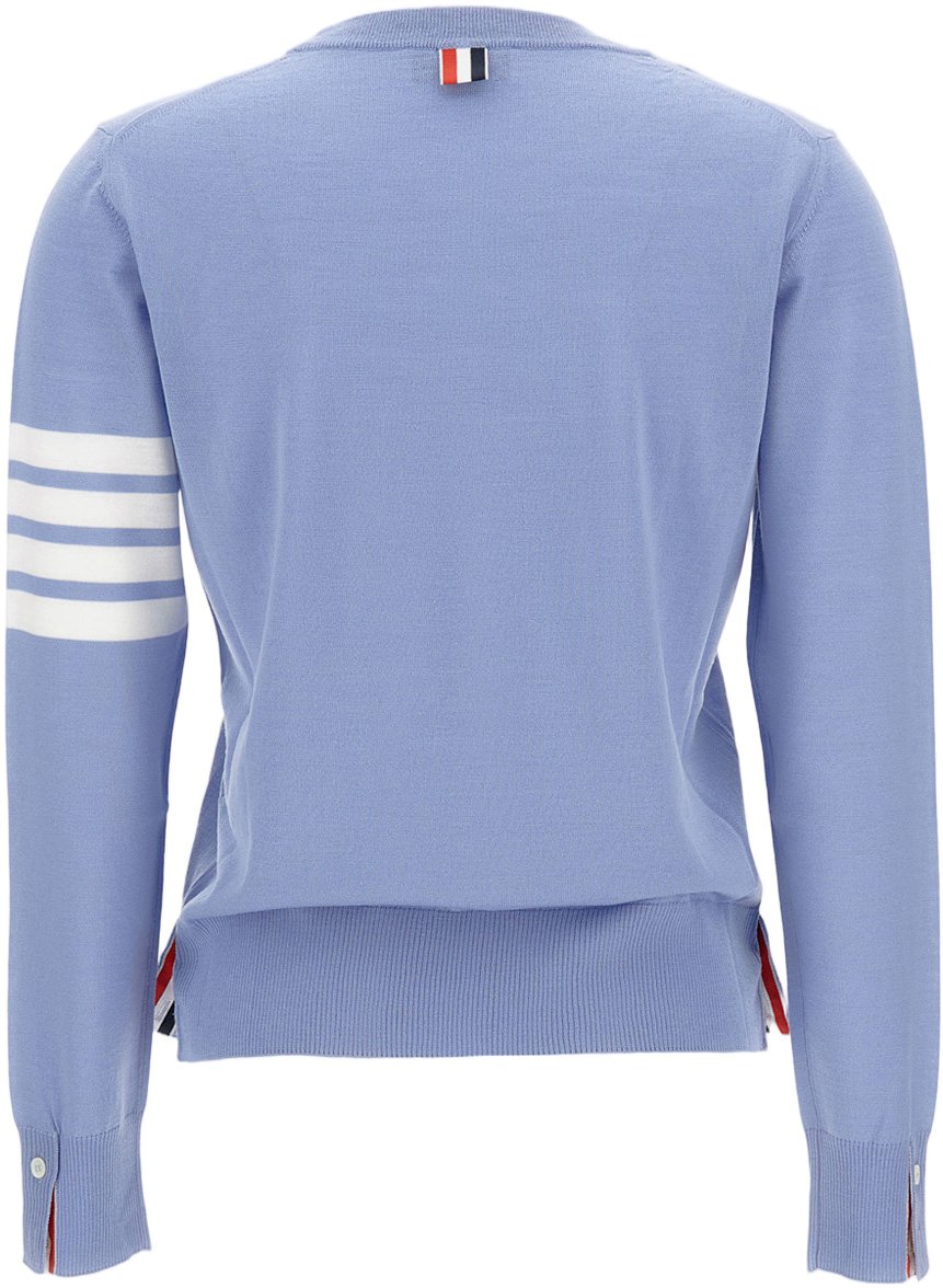 Thom Browne Relaxed Fit Pullover With 4-Bar Stripe Details Blauw