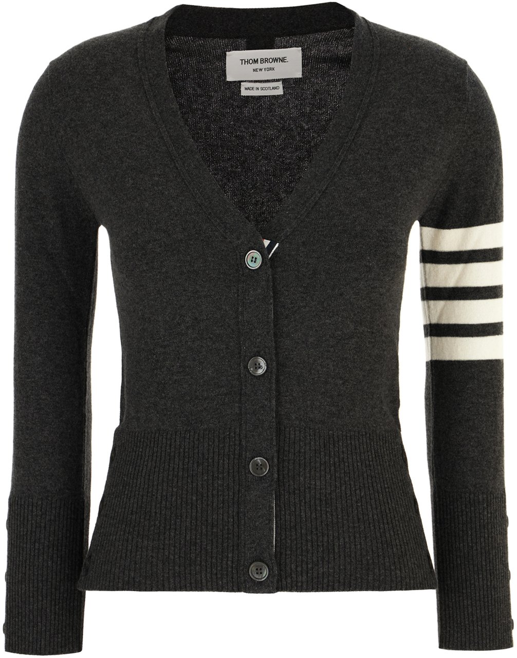 Thom Browne Thom Browne Graphite cashmere cardigan Grijs