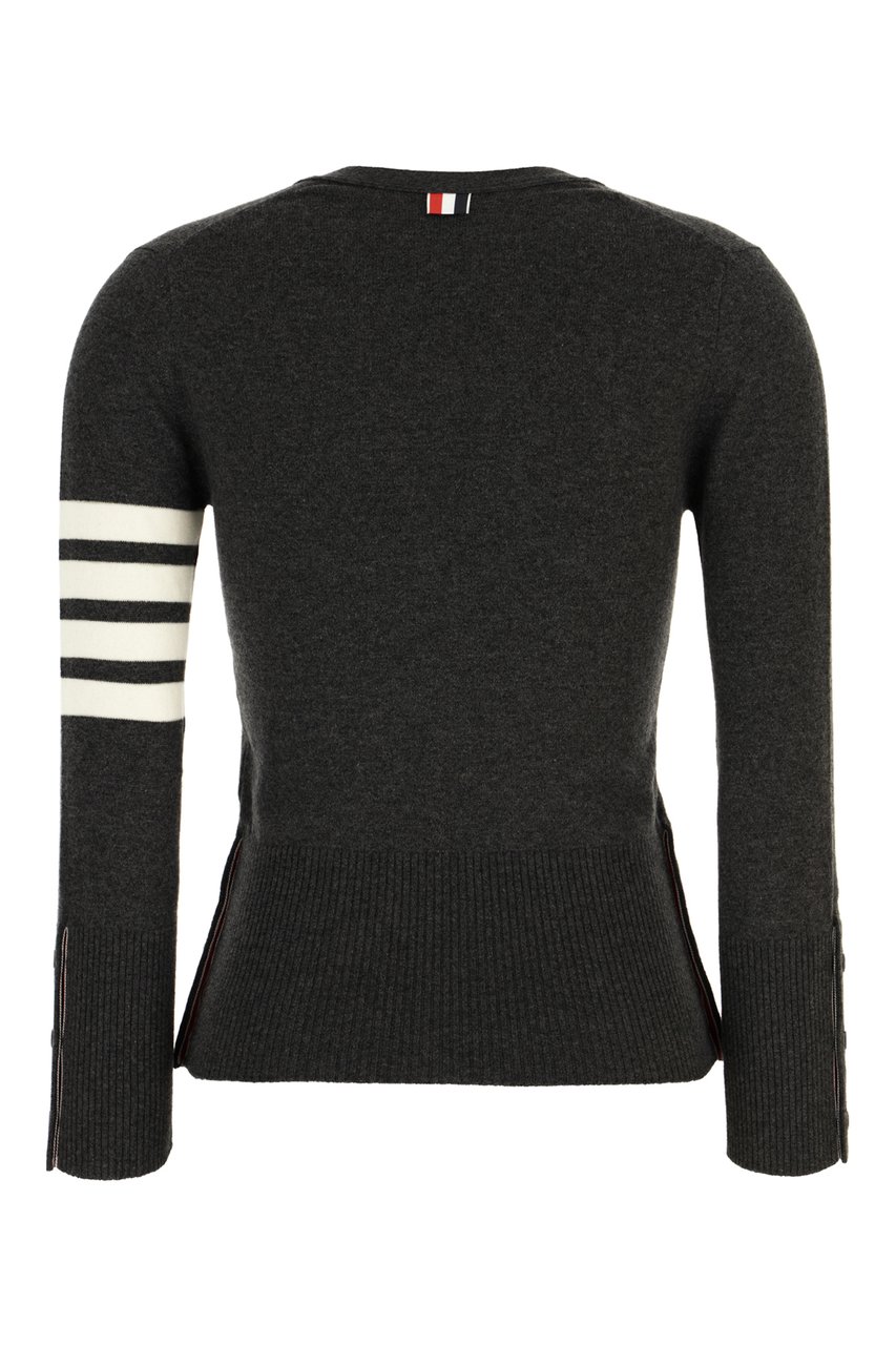 Thom Browne Thom Browne Graphite cashmere cardigan Grijs