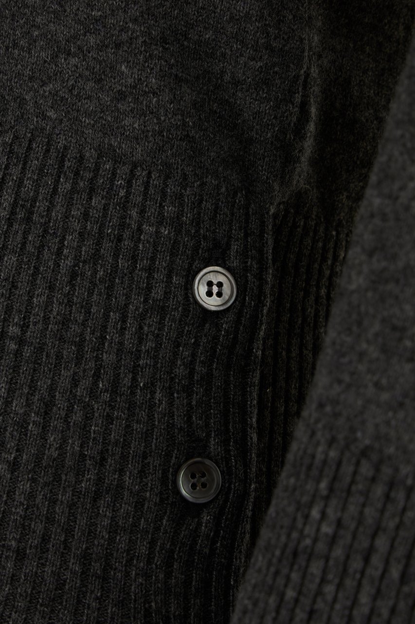 Thom Browne Thom Browne Graphite cashmere cardigan Grijs