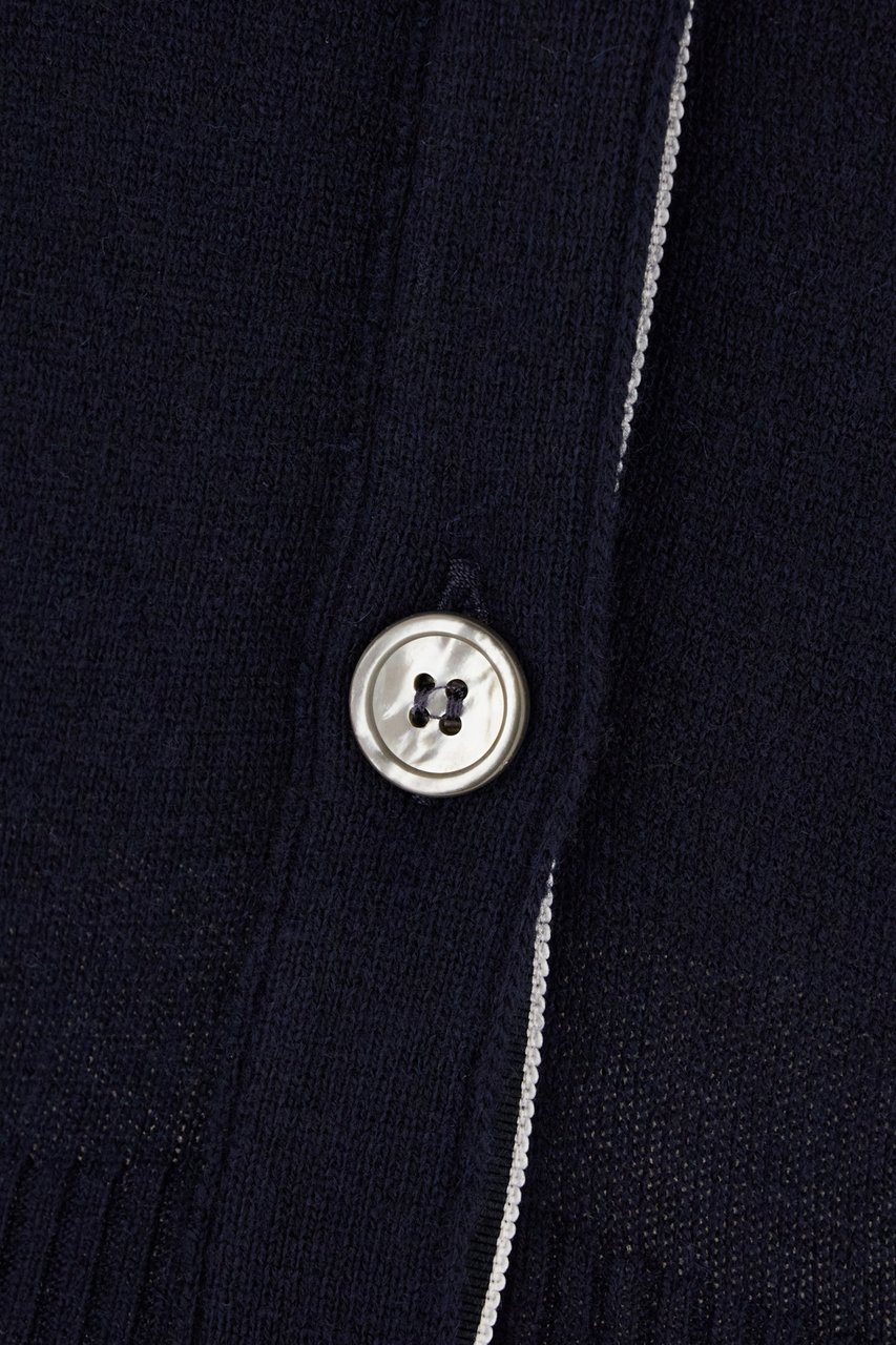Thom Browne Thom Browne Navy blue cashmere cardigan Blauw