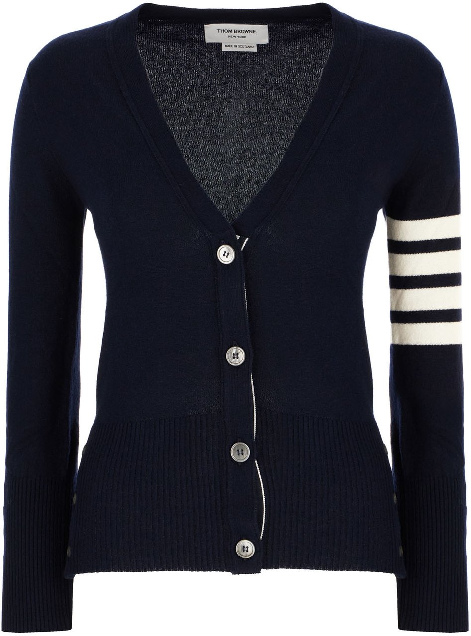 Thom Browne Thom Browne Navy blue cashmere cardigan Blauw