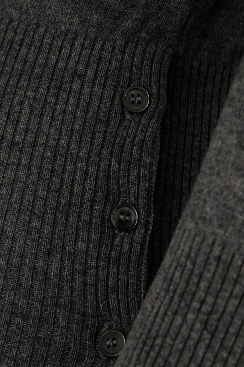 Thom Browne Thom Browne Graphite cashmere cardigan Grijs