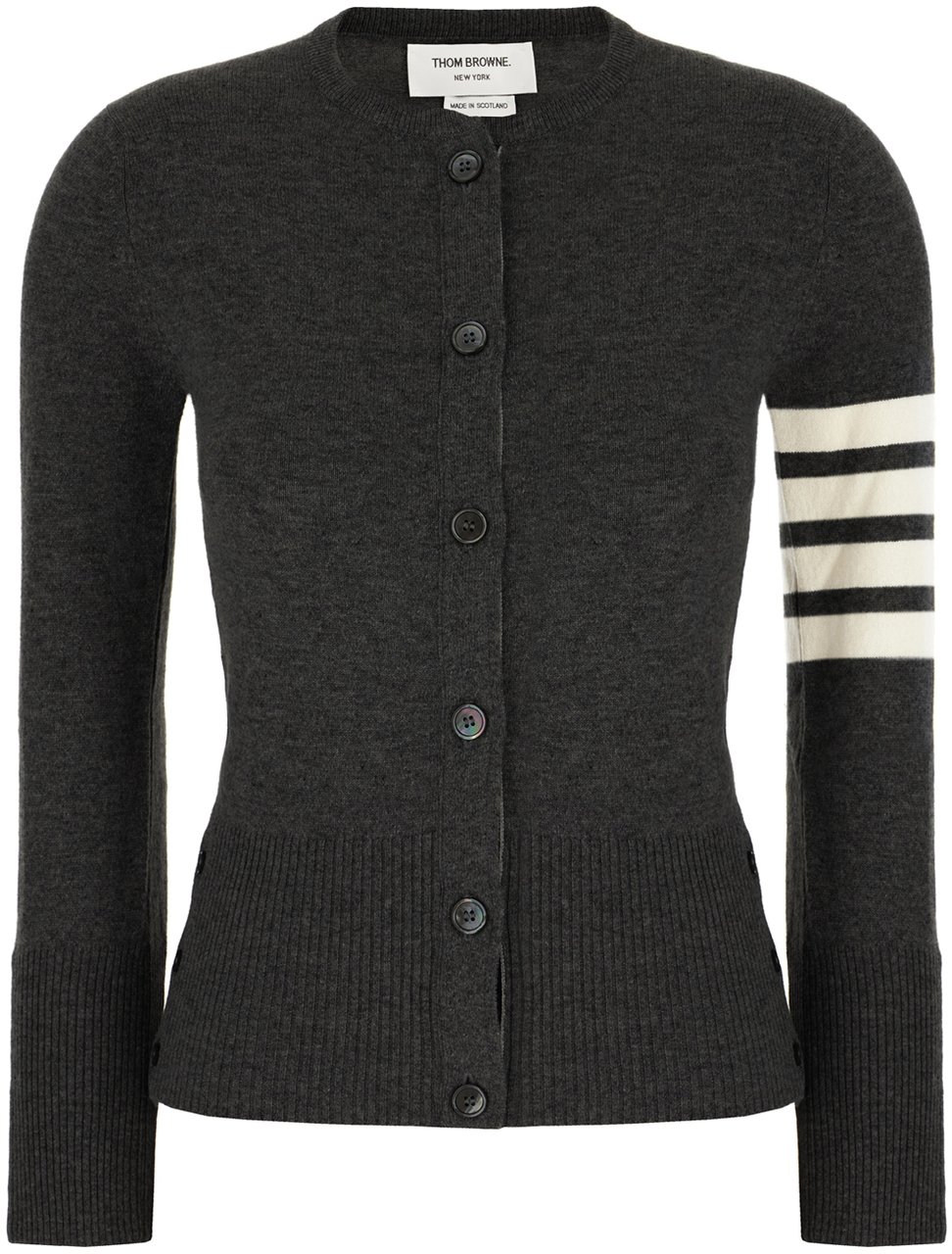 Thom Browne Thom Browne Graphite cashmere cardigan Grijs
