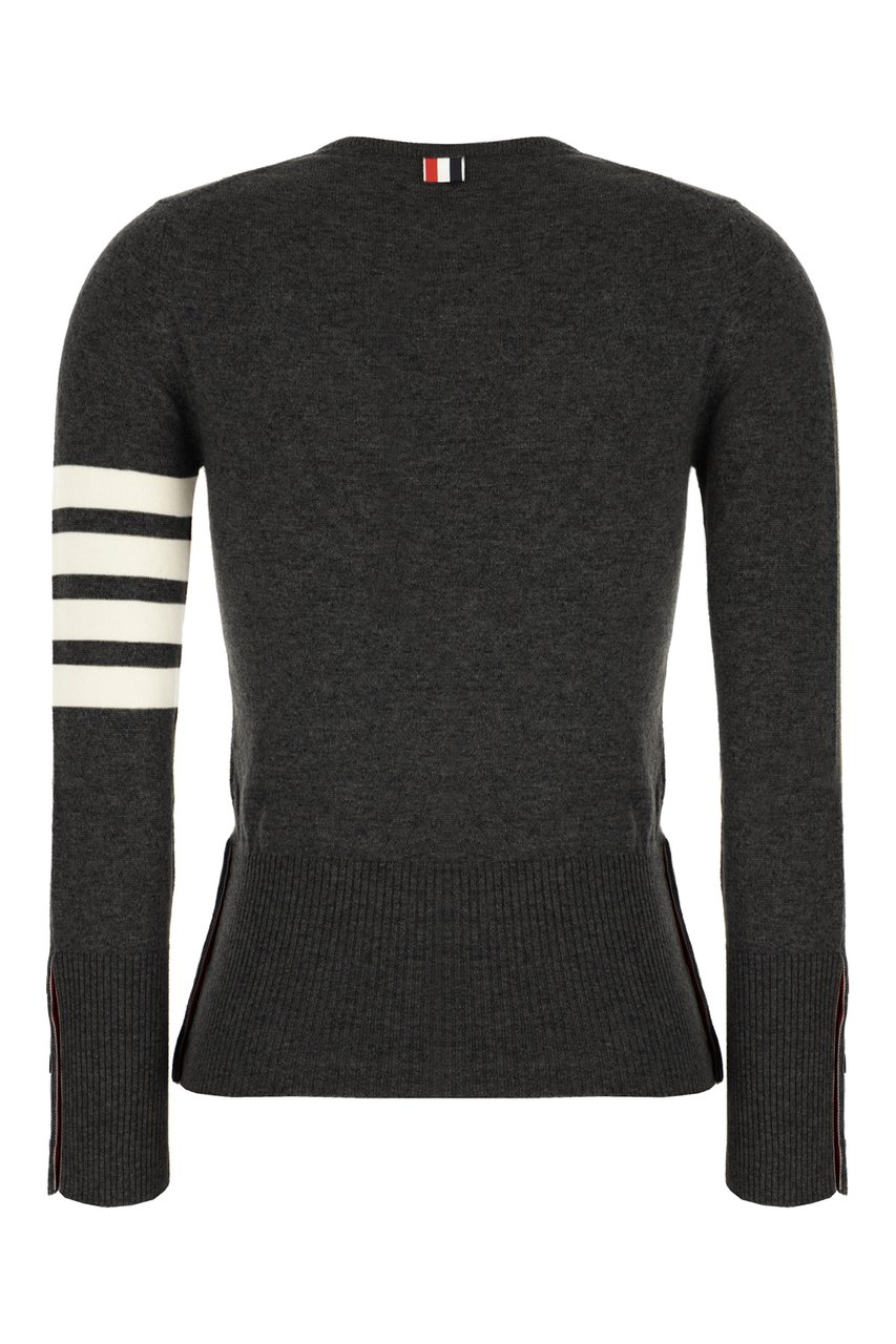 Thom Browne Thom Browne Graphite cashmere cardigan Grijs
