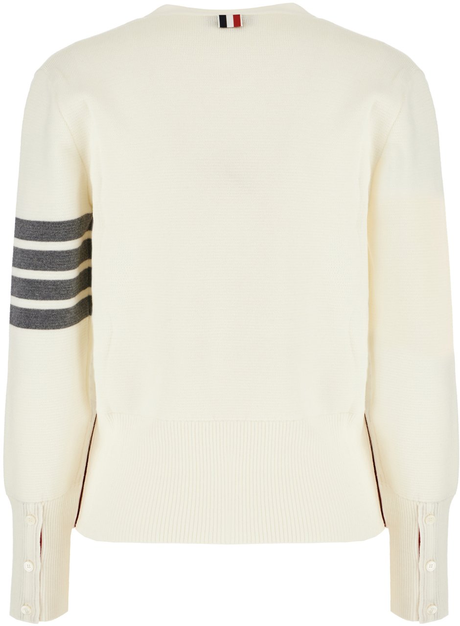 Thom Browne Thom Browne Ivory wool cardigan Neutraal