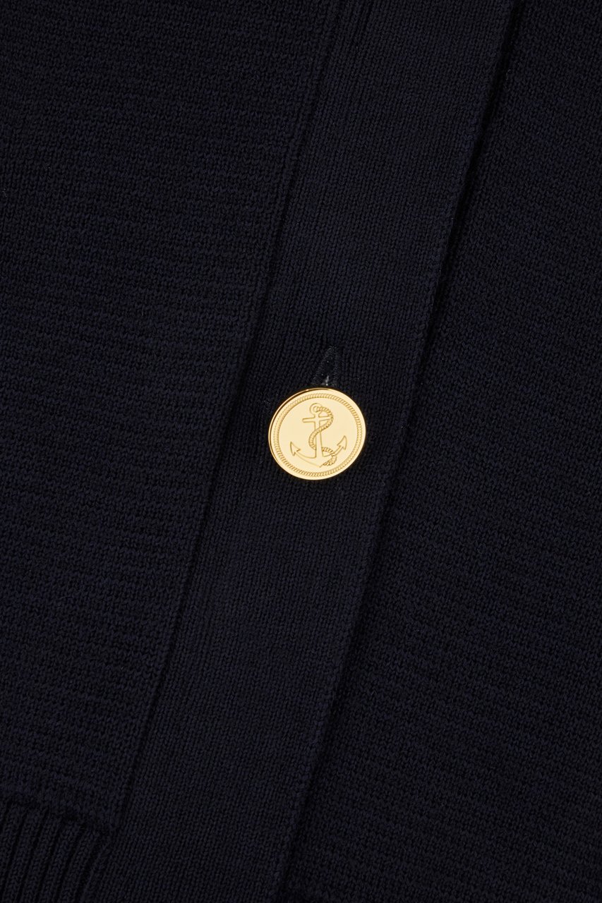 Thom Browne Midnight blue wool cardigan Blauw