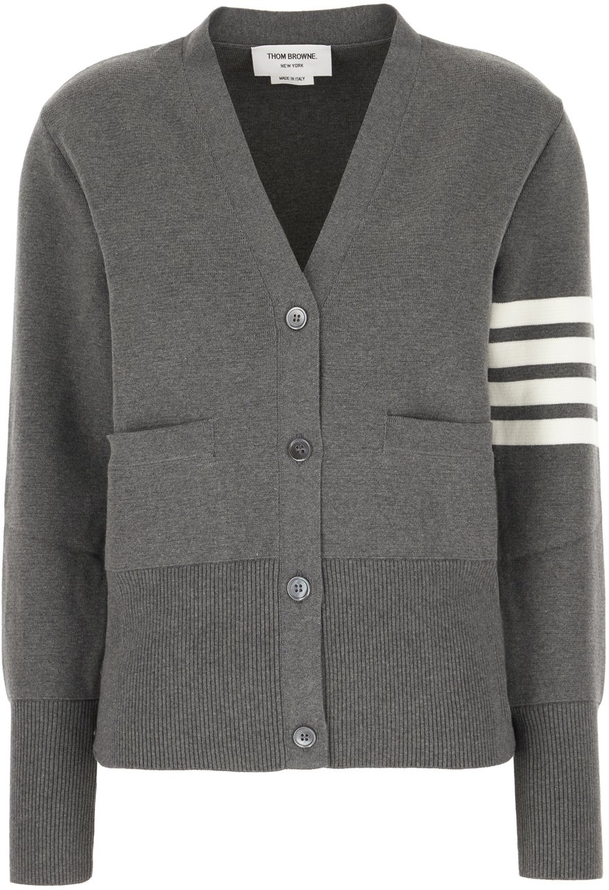 Thom Browne Thom Browne Grey cotton cardigan Grijs